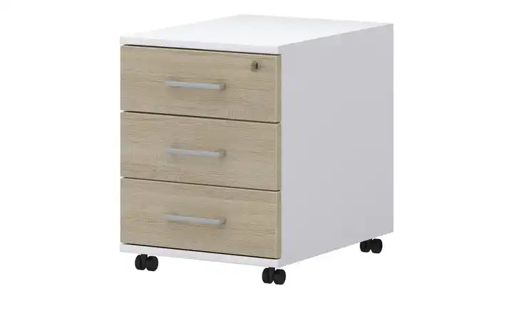Rollcontainer Weiß, Eiche Sonoma (Nachbildung)