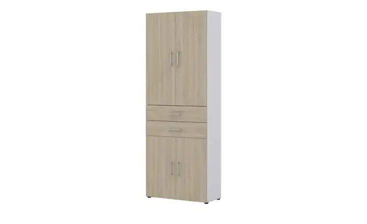 Aktenschrank 4 Türen, 2 Schubkästen Eiche Sonoma (Nachbildung), Weiß