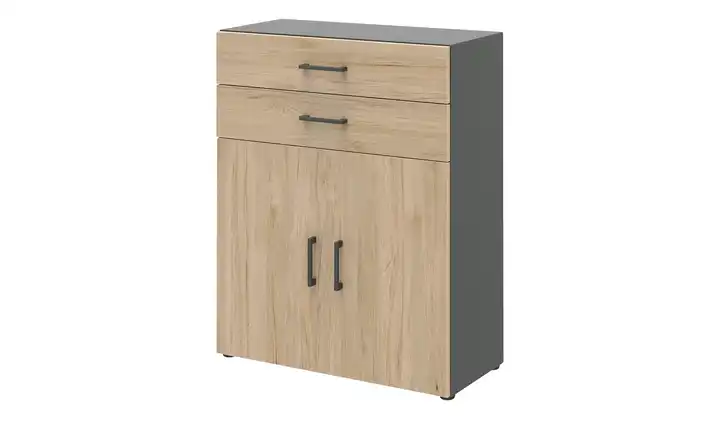 Aktenschrank 2 Türen / 2 Schubkästen 107,2 cm Anthrazit, Eiche (Nachbildung)