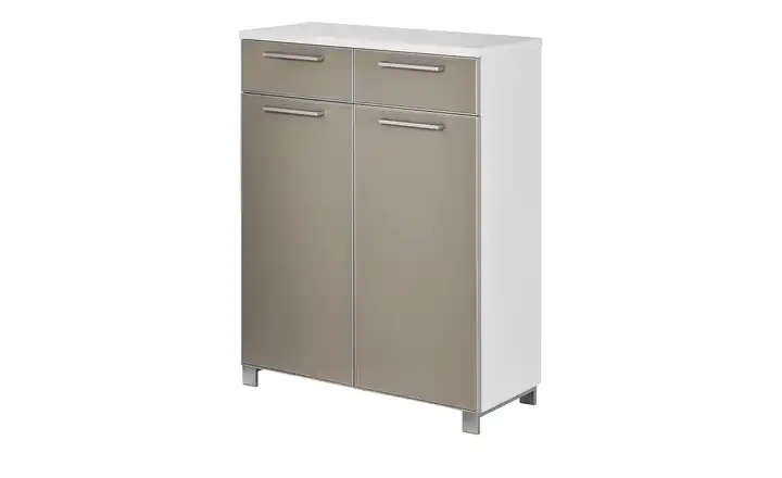 Schuhschrank Schuhgitter Taupe, Weiß