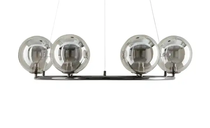 Meisterleuchten LED-Krone 6-flammig, schwarzchrom/Rauchglas 
