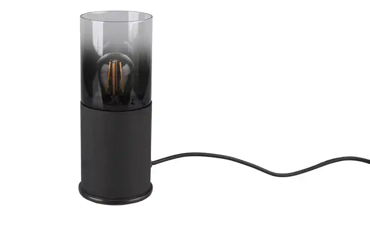 Trio Tischleuchte, 1-flammig, Rauchglas schwarz