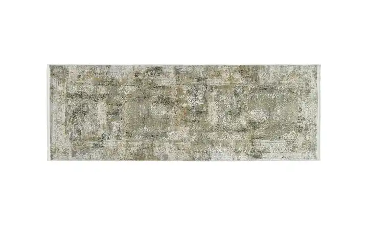 meinTeppich Kurzflorteppich Grau, Grün 80x300 cm