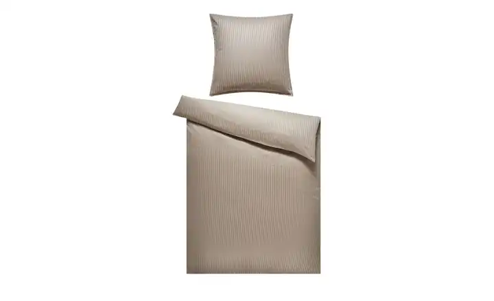 como Damast-Bettwäsche 200x200 cm, 80x80 cm Taupe