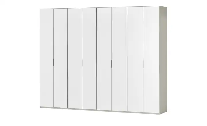 Wohnwert Falttürenschrank  Forum 300 cm 216 cm einheitliche Front glänzend, Weiß