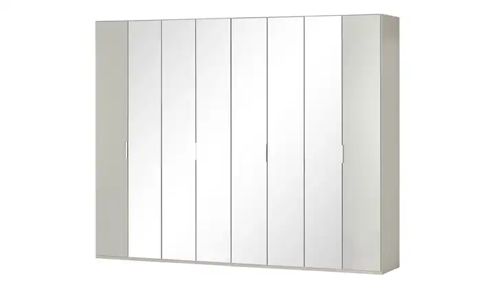 Wohnwert Falttürenschrank  Forum 300 cm 216 cm 1 Außenpaneel je Seite abgesetzt Steingrau, glänzend