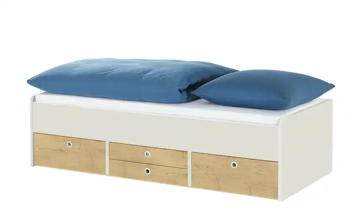 Schubkastenbett Grow Up 200 cm 90 cm Sand, Grau, Wildeiche (Nachbildung), Greige