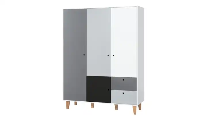 VOX Kleiderschrank Concept 153 cm Weiß, Graphit, Grau, Schwarz, Eiche