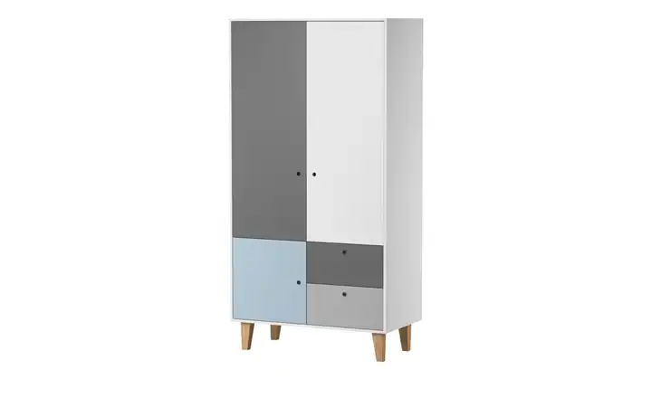 VOX Kleiderschrank Concept 103,2 cm Weiß, Graphit, Hellblau, Grau, Eiche