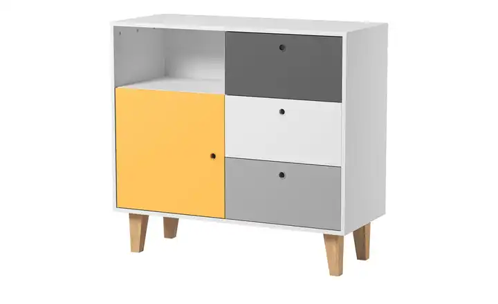 VOX Kommode Concept 96,2 cm Weiß, Gelb, Graphit, Grau, Eiche