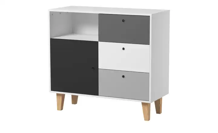 VOX Kommode Concept 96,2 cm Weiß, Schwarz, Graphit, Grau, Eiche