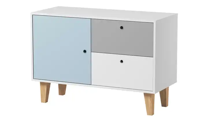 VOX Kommode Concept 71,3 cm Weiß, Hellblau, Grau, Eiche