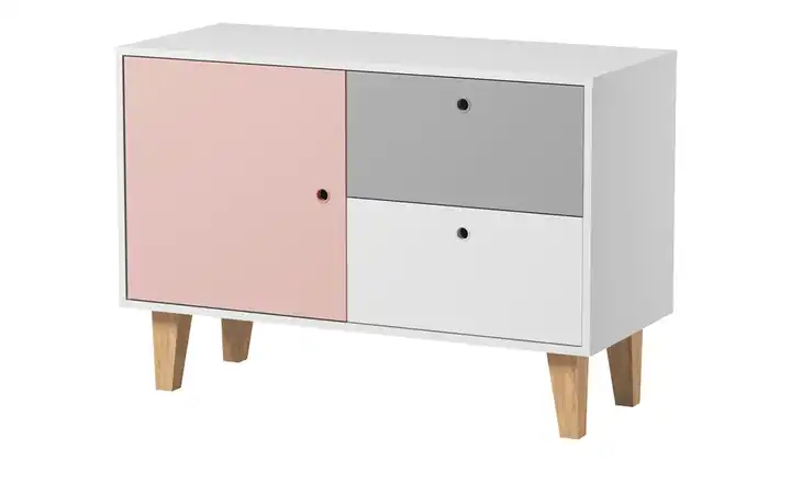 VOX Kommode Concept 71,3 cm Weiß, Rosa, Grau, Eiche