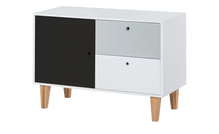 VOX Kommode Concept 71,3 cm Weiß, Schwarz, Grau, Eiche