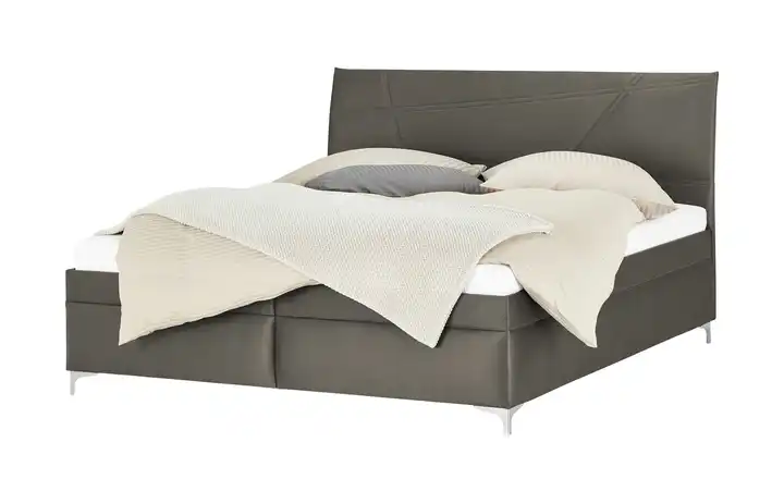 Polsterbett Taupe 180 cm