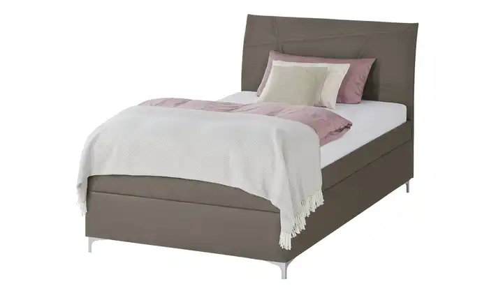 Polsterbett Taupe 120 cm
