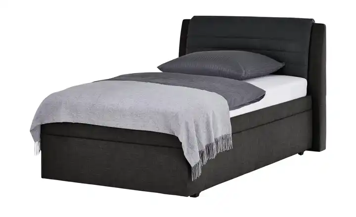 Polsterbett mit Stauraum Graphit, Schwarz 120 cm