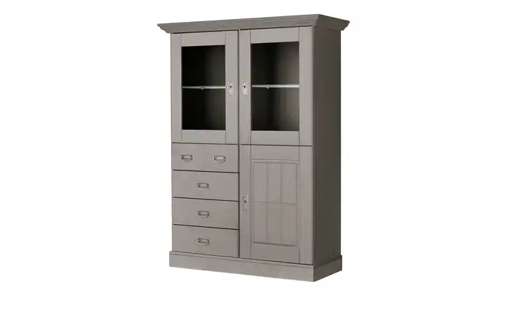 maison bleue Highboard Florian Grau Türen mit Glaseinsatz