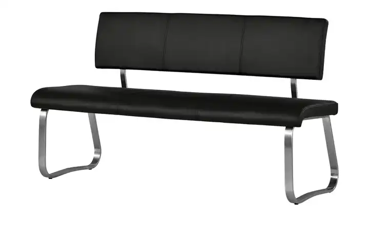 Primo Esszimmerbank Letitia Schwarz Leder 155 cm