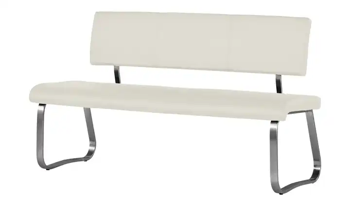Primo Esszimmerbank Letitia Weiß Leder 155 cm