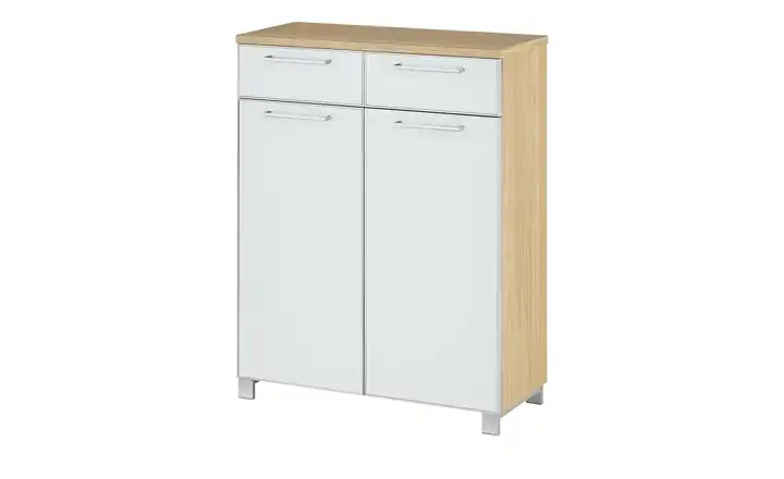 Schuhschrank Schuhgitter Weiß, Eiche bianco