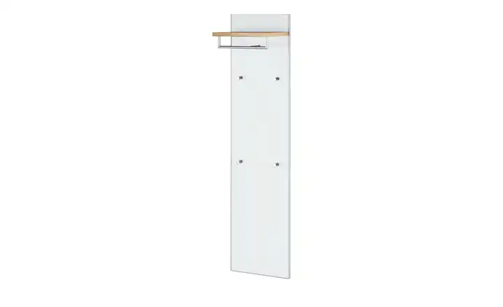 Garderobenpaneel BH 42 x 170 cm Weiß, Eiche bianco