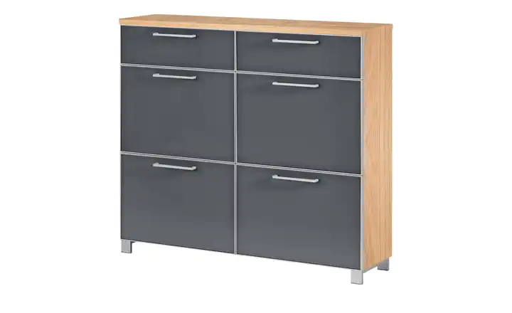 Schuhschrank Anthrazit, Eiche bianco