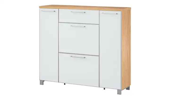 Schuhschrank Weiß, Eiche bianco
