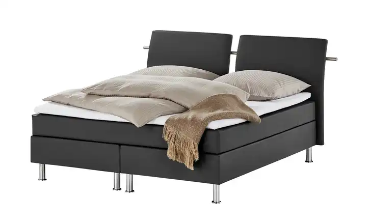 Boxspringbett Schwarz H2 & H3 160 cm