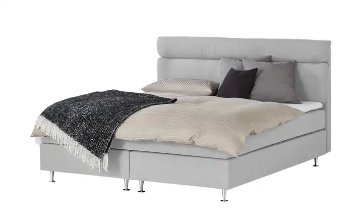 Boxspringbett Hellgrau H2 140 cm