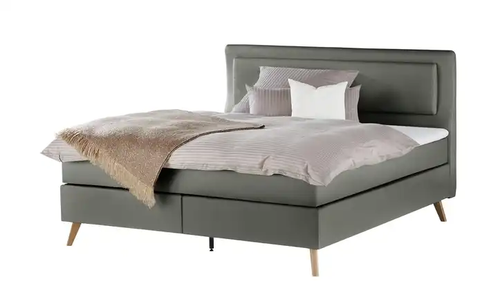 Boxspringbett Grau H2 & H3 140 cm