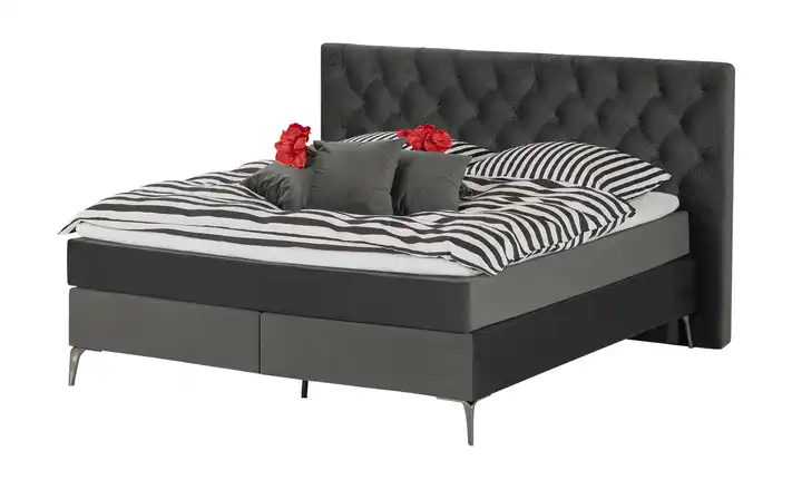 Boxspringbett Laesa Dunkelgrau 200 cm H3