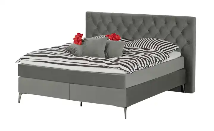Boxspringbett Laesa Hellgrau 200 cm H2