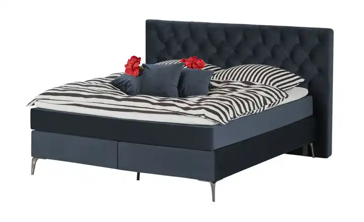 Boxspringbett Laesa Dunkelblau 140 cm H2