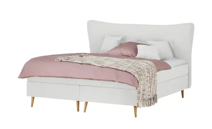 Boxspringbett Hellgrau 140 cm H2 & H3