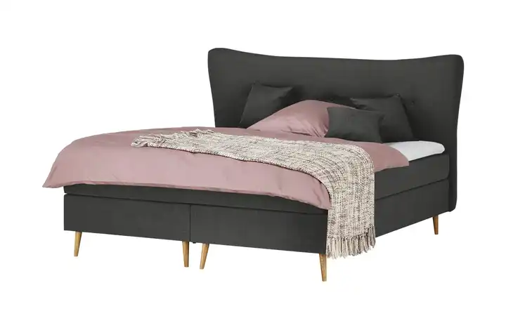 Boxspringbett Anthrazit 140 cm H2