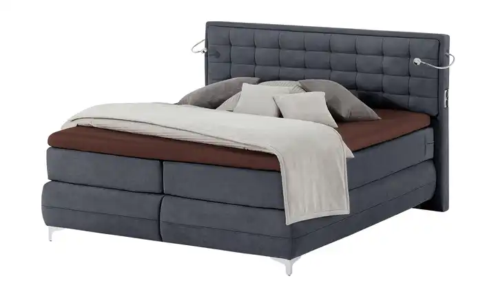 Musterring Boxspringbett Dubai Dunkelblau 160 cm H3 & H4