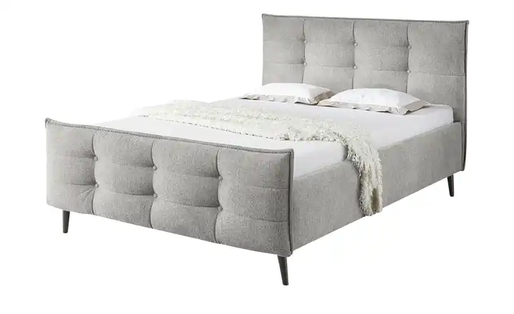 Kollektion Kraft Polsterbettgestell Mariano B Hellgrau 180 cm