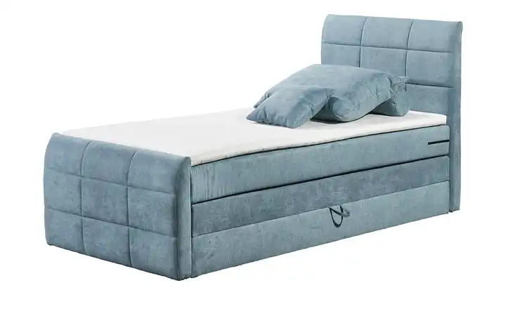 Primo Boxspringbett mit Bettkasten Denimblau 100 cm