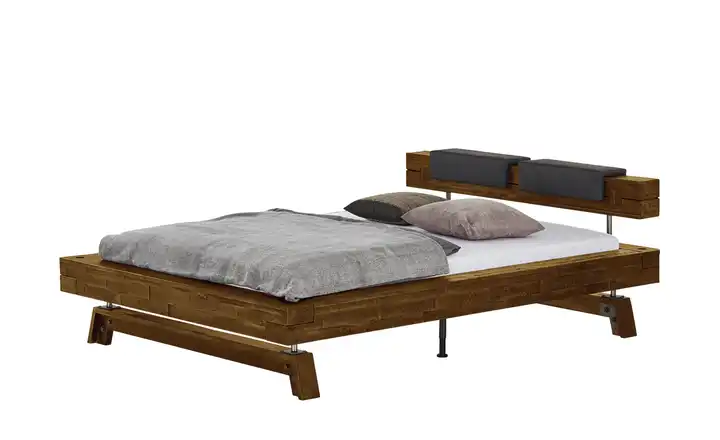 HASENA Massivholz-Bettgestell Braun, antik 160 cm 200 cm