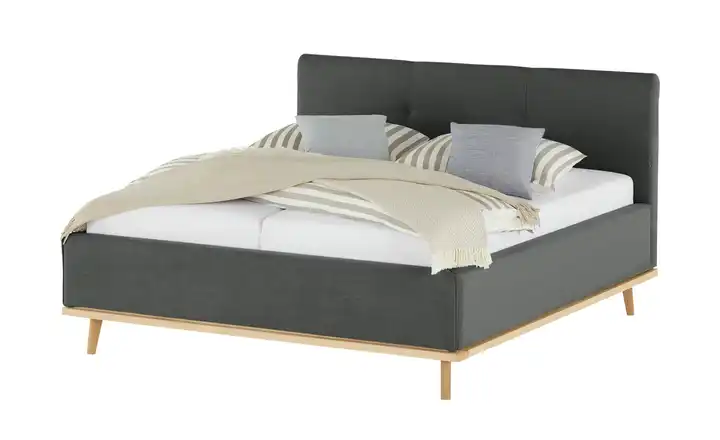 Musterring Polsterbett mit Bettkasten Delphi Variante A Anthrazit 180 cm ohne Matratzen