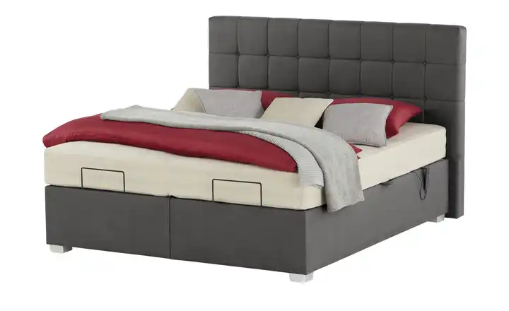 vanDoorn Motor-Boxspringbett mit Bettkasten Ohio Anthrazit 180 cm H2