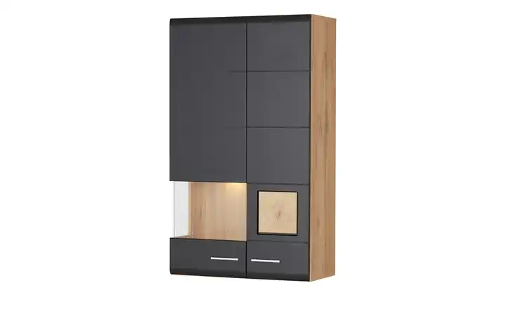 Hängevitrine Schwarz, Eiche (Nachbildung)