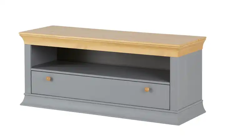 TV-Lowboard Kiefer, Grau, antik