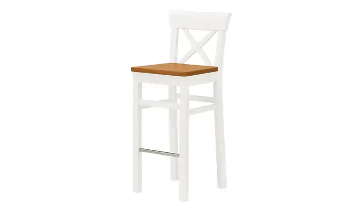 maison bleue Barstuhl Florian Weiß, Braun 74,5 cm