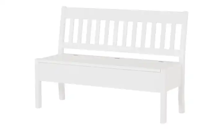 maison bleue Sitzbank mit Stauraum  massiv Bendix Weiß 130,9 cm ohne