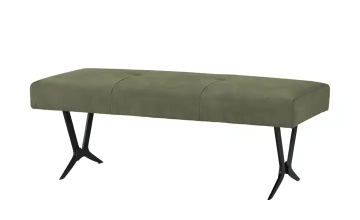 Woodford Polsterbank mit Metallkufe Scadia Grün 150 cm