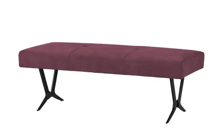 Woodford Polsterbank mit Metallkufe Scadia Bordeauxrot 150 cm