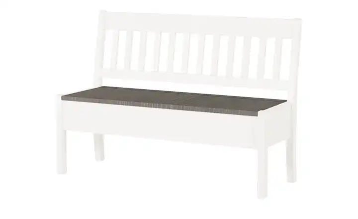 maison bleue Sitzbank mit Stauraum  massiv Bendix Weiß, Grau 130,9 cm ohne