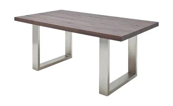 Woodford Kufentisch Lavello Eiche verwittert edelstahlfarben, gebürstet 240 cm